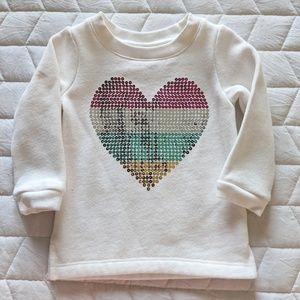Sequined Multi-Colored Heart Baby Sweatshirt